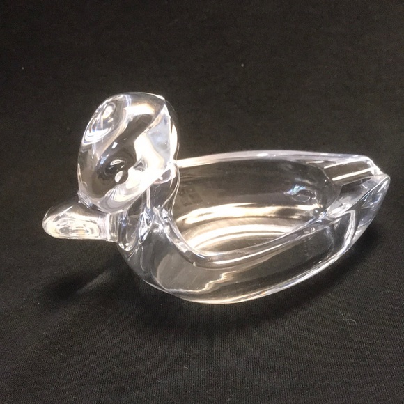Vintage 40's Duncan & Miller Pall Mall Clear Crystal Duck Ashtray - Picture 1 of 5